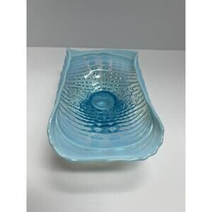 Northwood Argonaut Shell Nautilus Blue Opalescent Candy Dish Knick Knack Vintage
